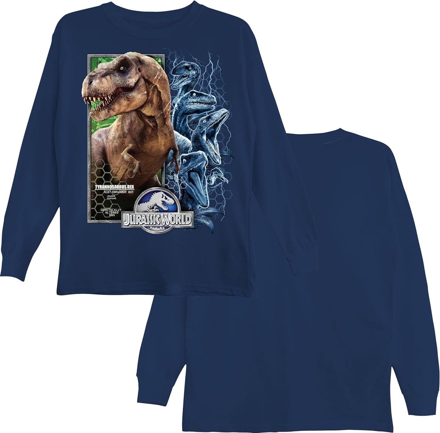 Jurassic Park Boys Jurassic World Long Sleeve Crewneck T-Shirt for Little and Big Boys Sizes 4-20