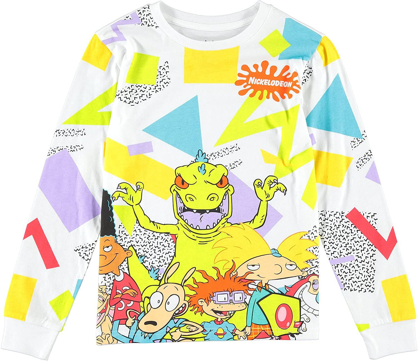 rugrats Nickelodeon Boys Long Sleeve T-Shirt - All Over Print Design T-Shirt