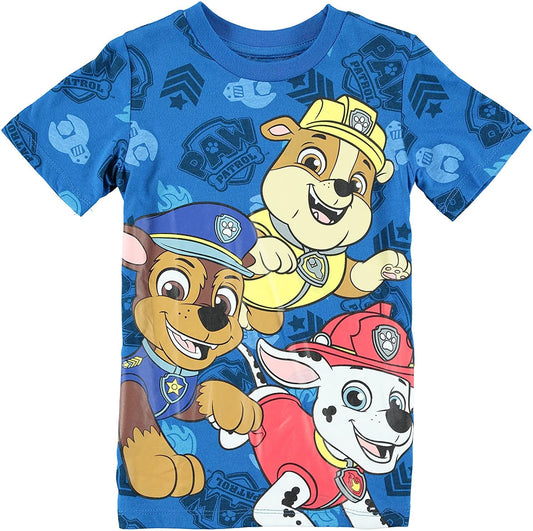 Paw Patrol Boys Crew Neck T-Shirt - Marshall, Chase & Rubble - Sizes 4-7