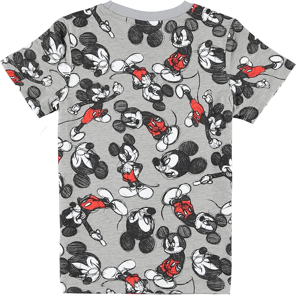 Disneys Mickey Mouse Boys Short Sleeve T-Shirt - All Over Print Design Mickey Mouse Tee