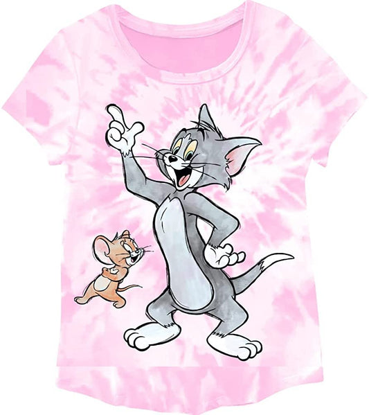 Tom and Jerry Girls Short Sleeve T-Shirt- Sizes 4-16
