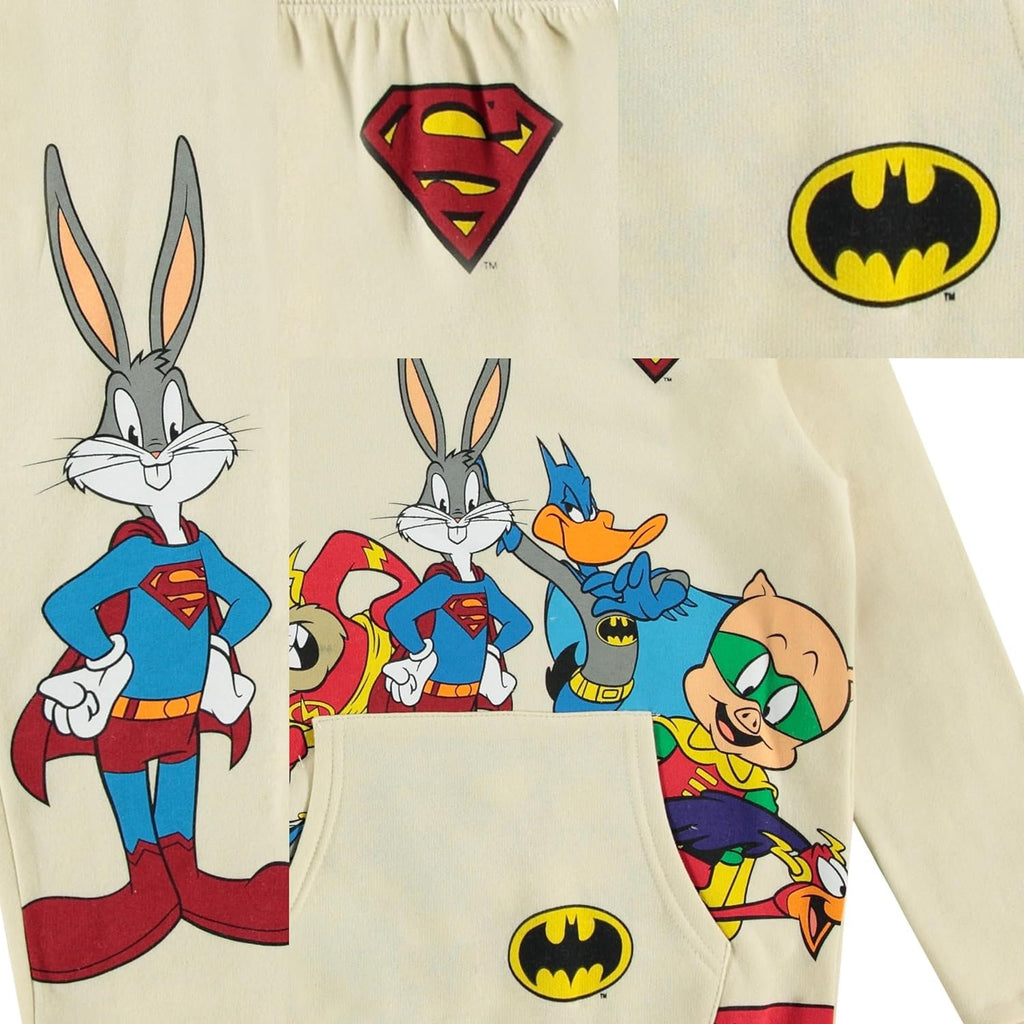 DC Comics Boys Pullover Hoodie and Jogger Sweatpants Set, Superman & Batman Sets for Little and Big Boys Sizes 4-20