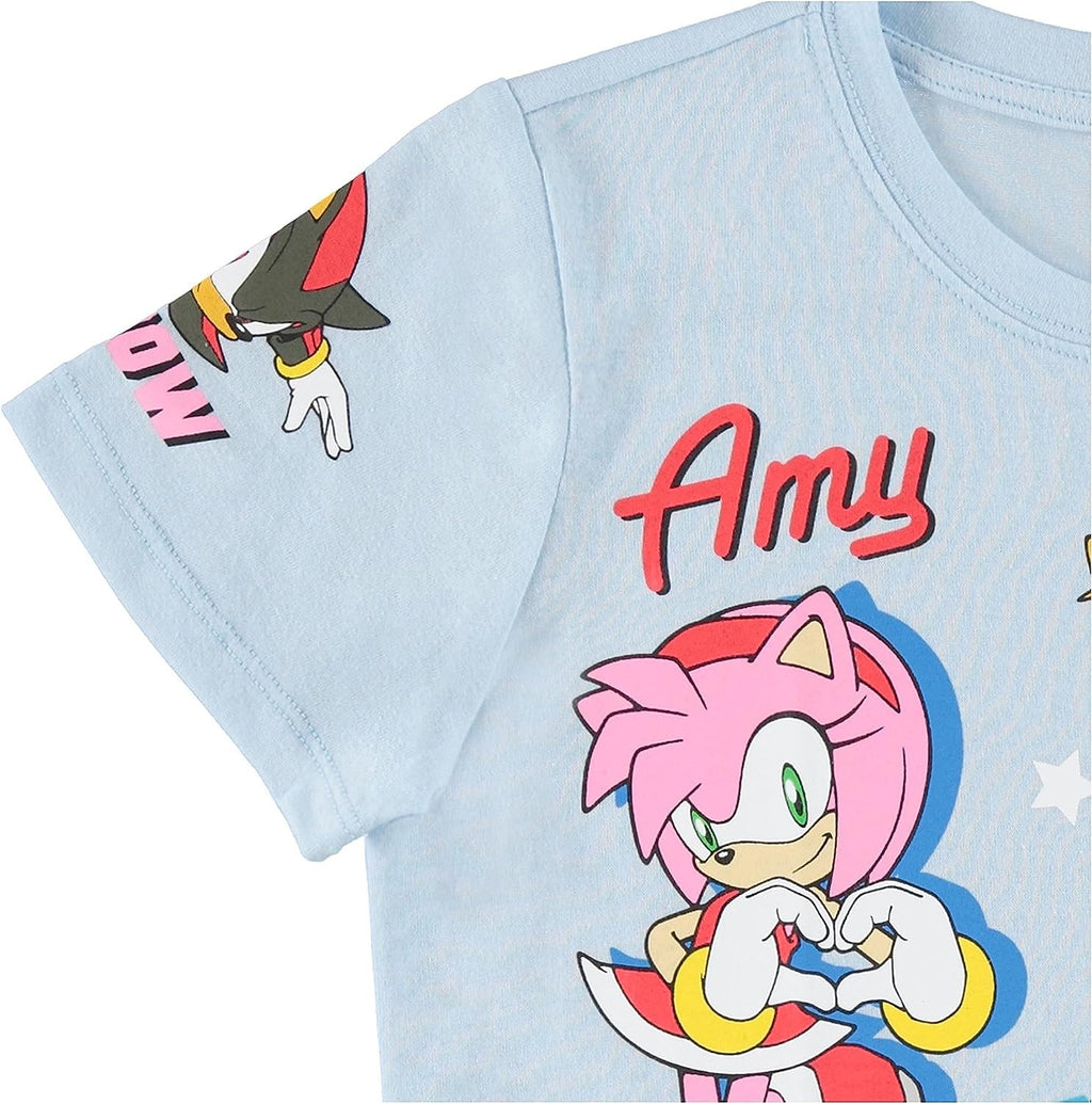 Girls Sonic The Hedgehog Short Sleeve T-Shirt- Sonic Girls Tee Sizes 4-16