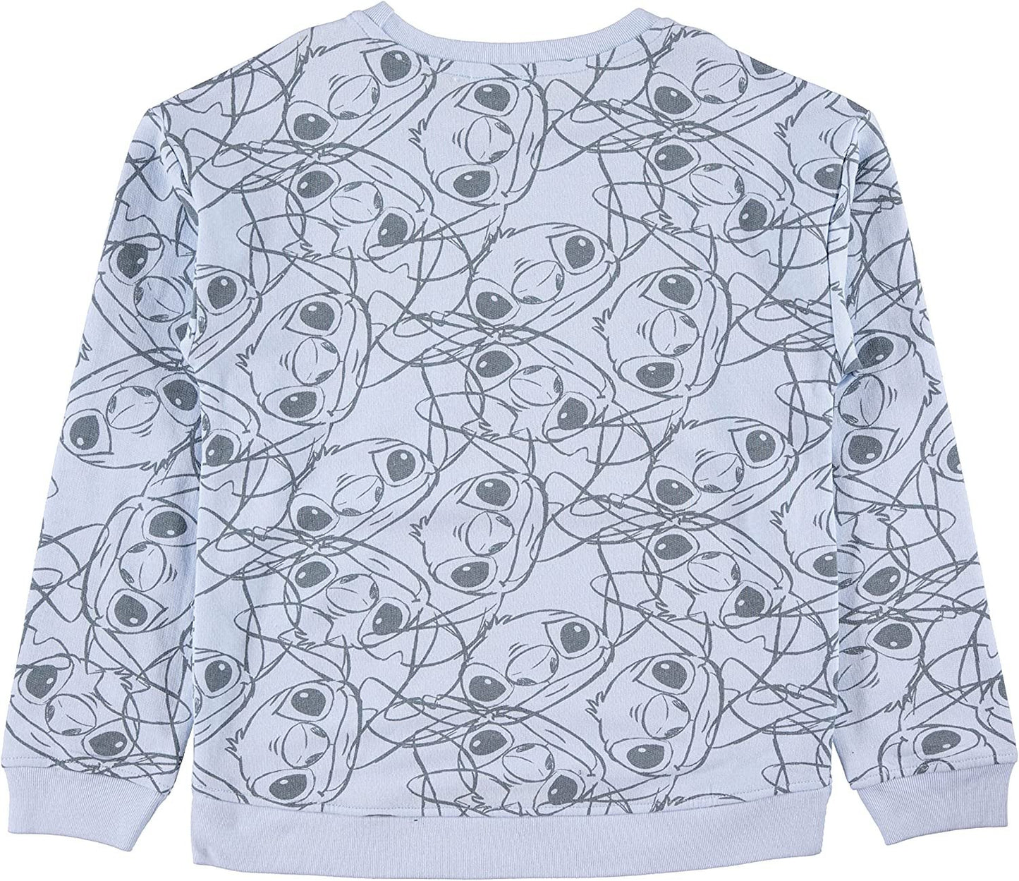 Lilo & Stitch Girls Sweatshirt -Jumbo Print and Embroidery Disney's Stitch Sweater- Sizes 4-16