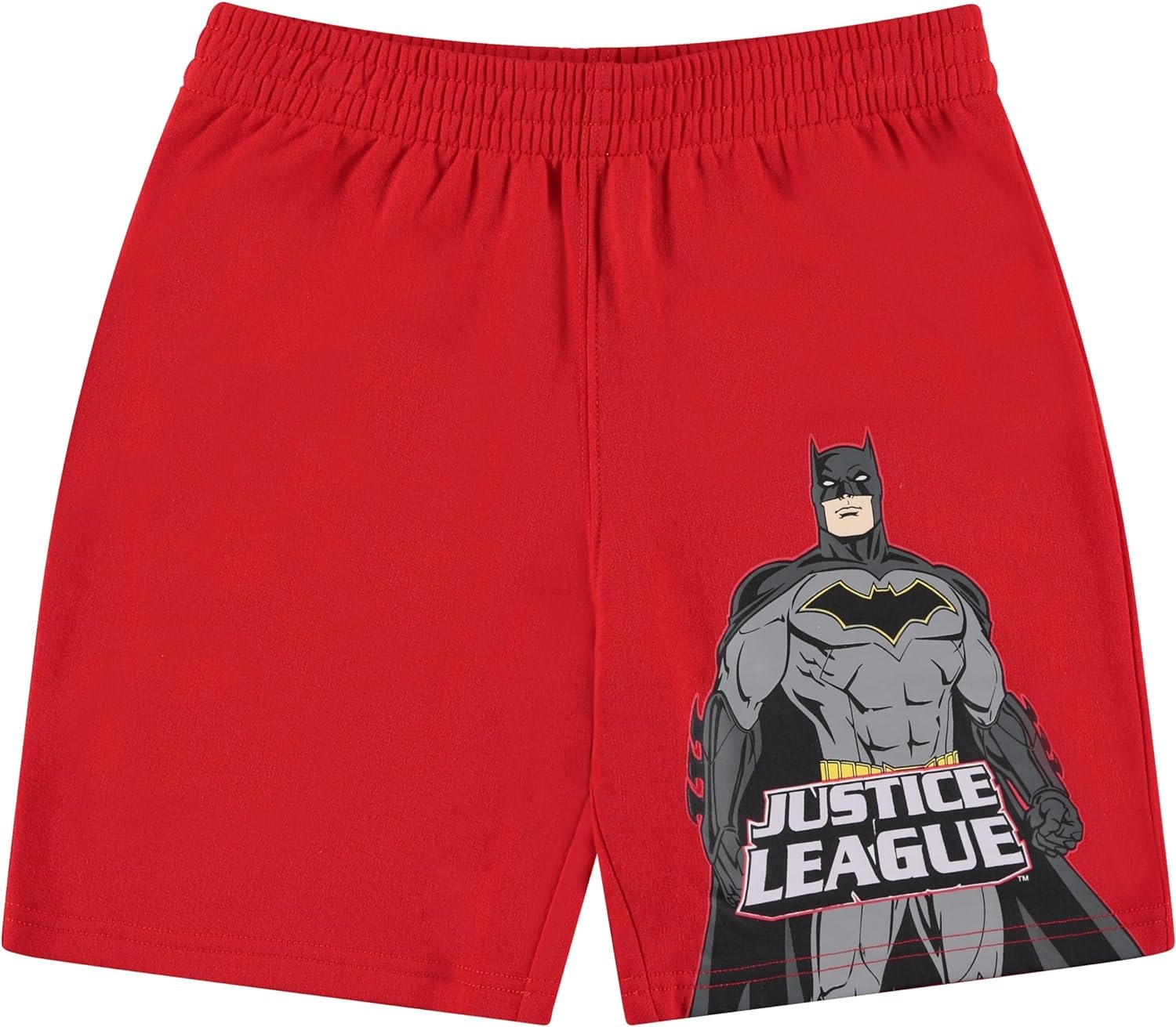 Justice League Boy's T-Shirt and Shorts Bundle Set- Little and Big Boys Superman,Batman Sizes 4-20