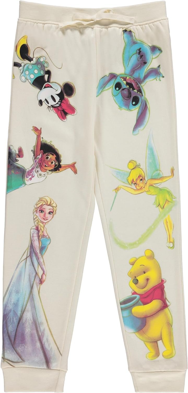 Disney Girls Lilo and Stitch Jogger Sweatpants with Minnie Mouse & Disney Princesses, Little and Big Girls Sizes 4-16