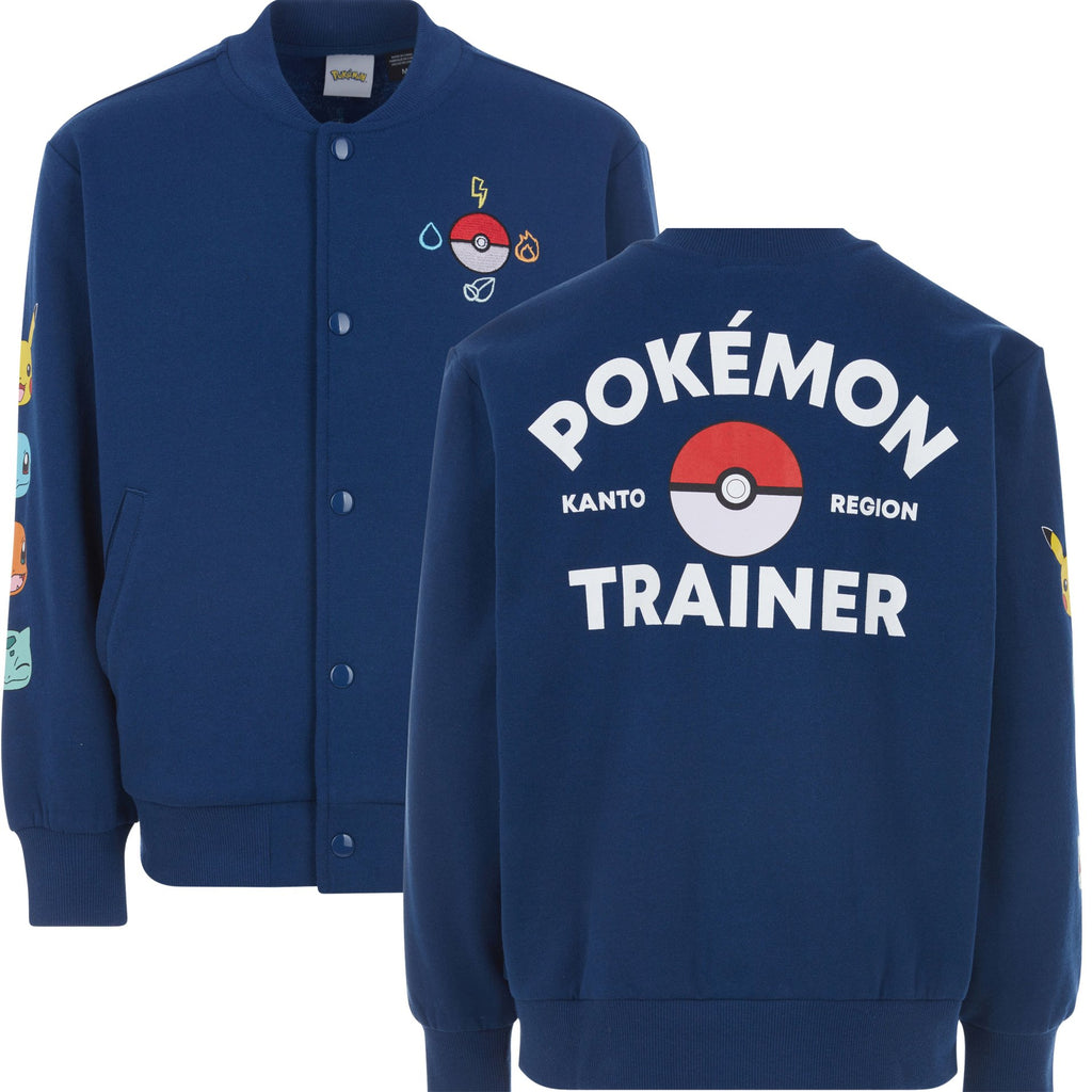 POKÉMON Boys Pokemon Fleece Bomber Jacket- Little and Big Boys Sizes XS-XL (4-16)