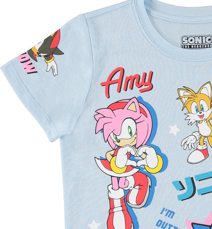 Girls Sonic The Hedgehog Short Sleeve T-Shirt- Sonic Girls Tee Sizes 4-16