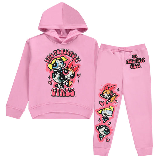 POWERPUFF GIRLS Pullover Hoodie and Jogger Sweatpants Clothing Set- Little and Big Girls Sizes 4-16