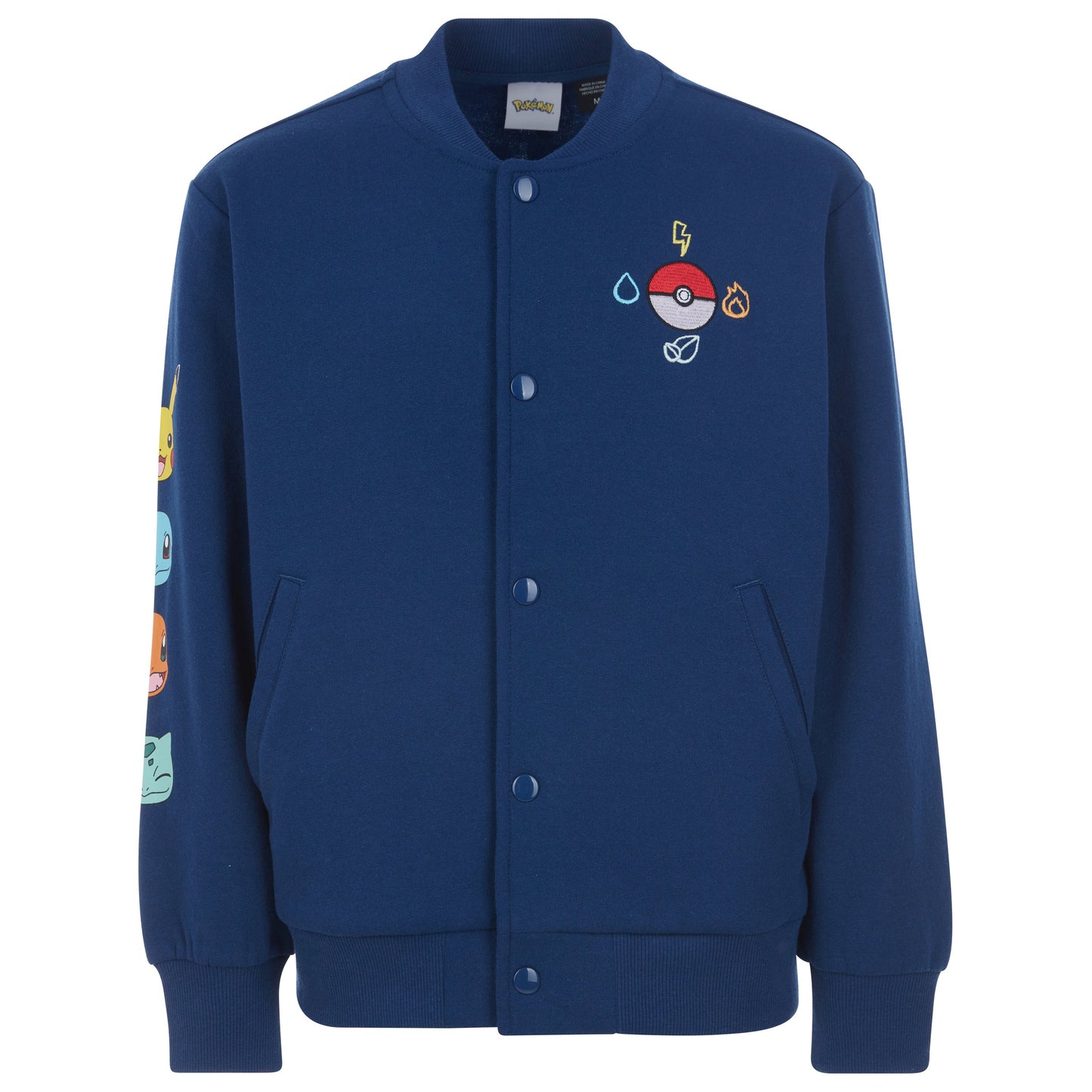 POKÉMON Boys Pokemon Fleece Bomber Jacket- Little and Big Boys Sizes XS-XL (4-16)