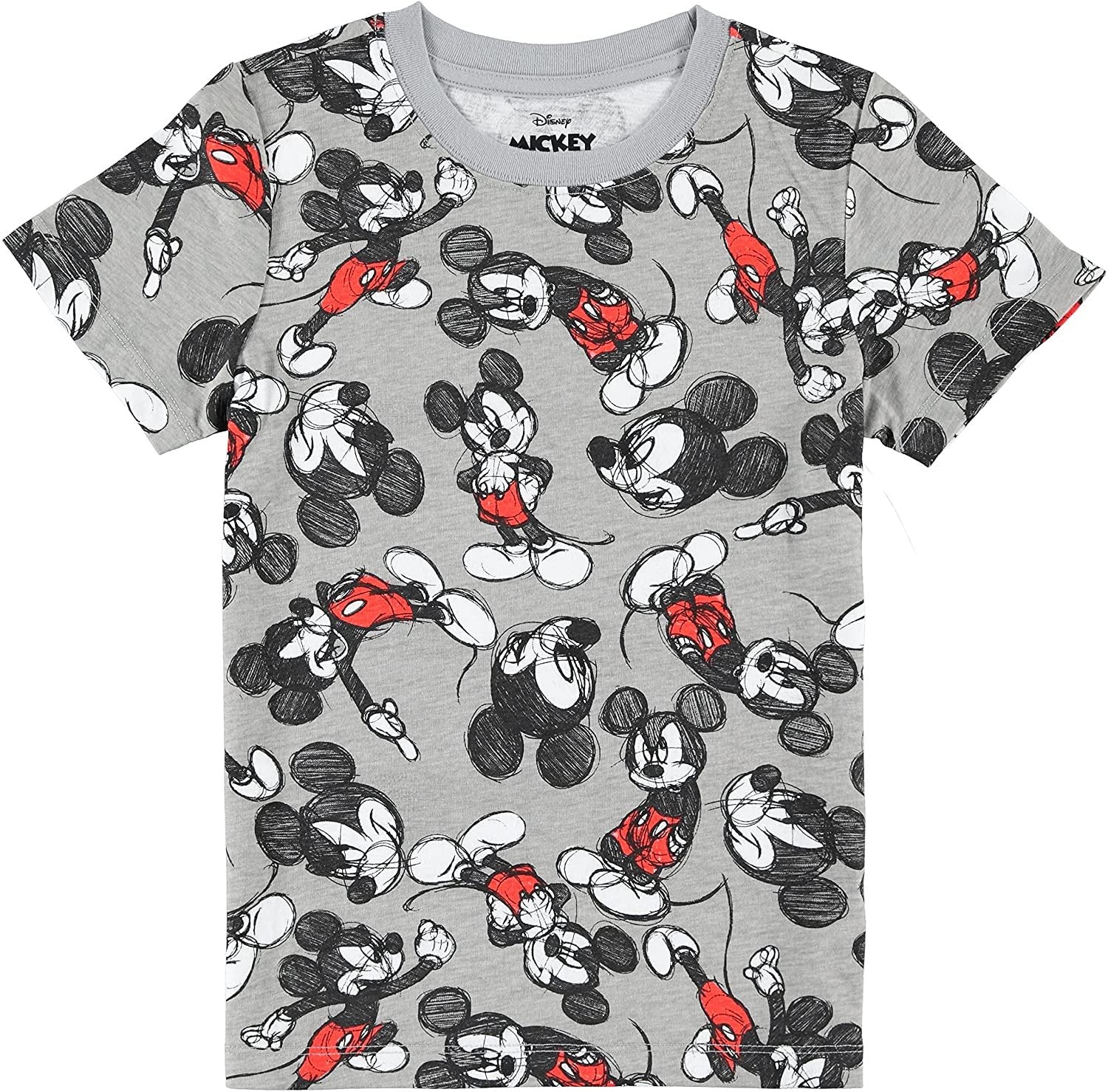 Disneys Mickey Mouse Boys Short Sleeve T-Shirt - All Over Print Design Mickey Mouse Tee