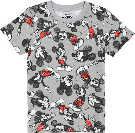 Disneys Mickey Mouse Boys Short Sleeve T-Shirt - All Over Print Design Mickey Mouse Tee