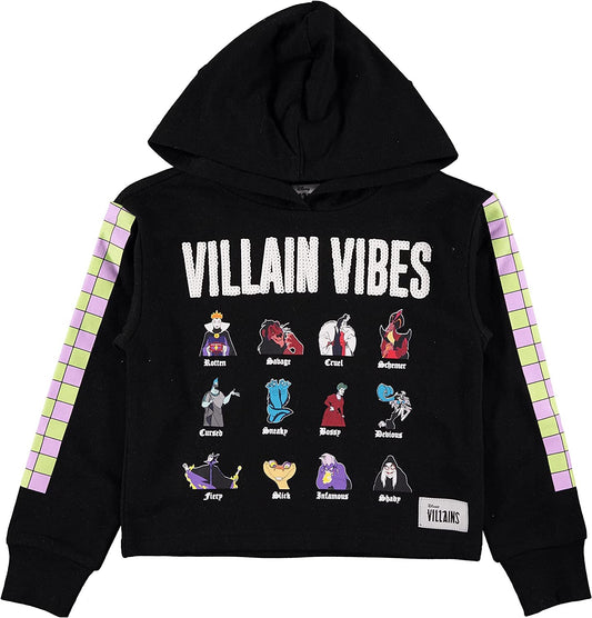 Disney Girls Villains Hoodie - Embrace the Dark Magic in Style! Sizes 4-16 Cropped Hoodie
