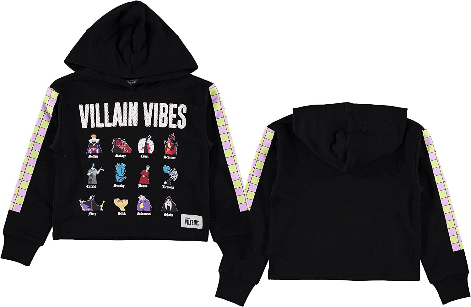 Disney Girls Villains Hoodie - Embrace the Dark Magic in Style! Sizes 4-16 Cropped Hoodie