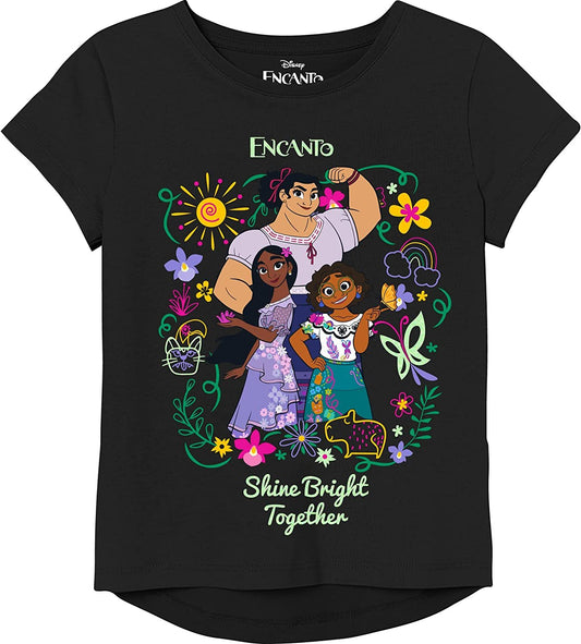 Disney Girls' Encanto Mirabel, Isabela, Luisa Shine Bright T-Shirt