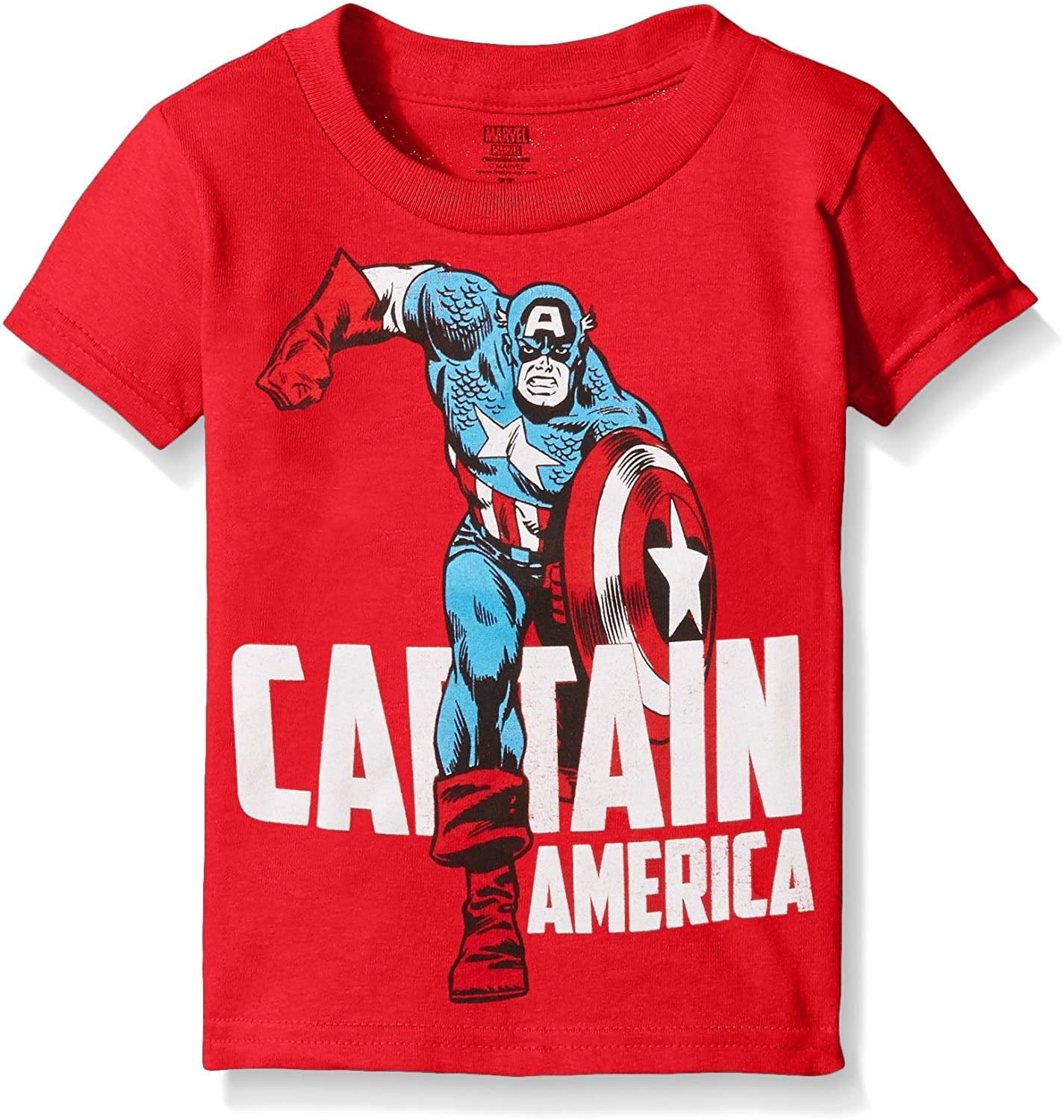 Marvel Boys' Toddler Boys' Captain America Running Short Sleeve T-Shirt