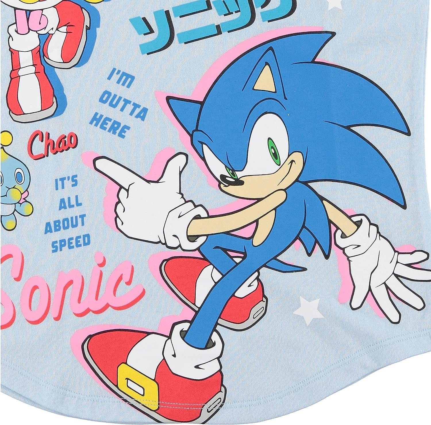 Girls Sonic The Hedgehog Short Sleeve T-Shirt- Sonic Girls Tee Sizes 4-16
