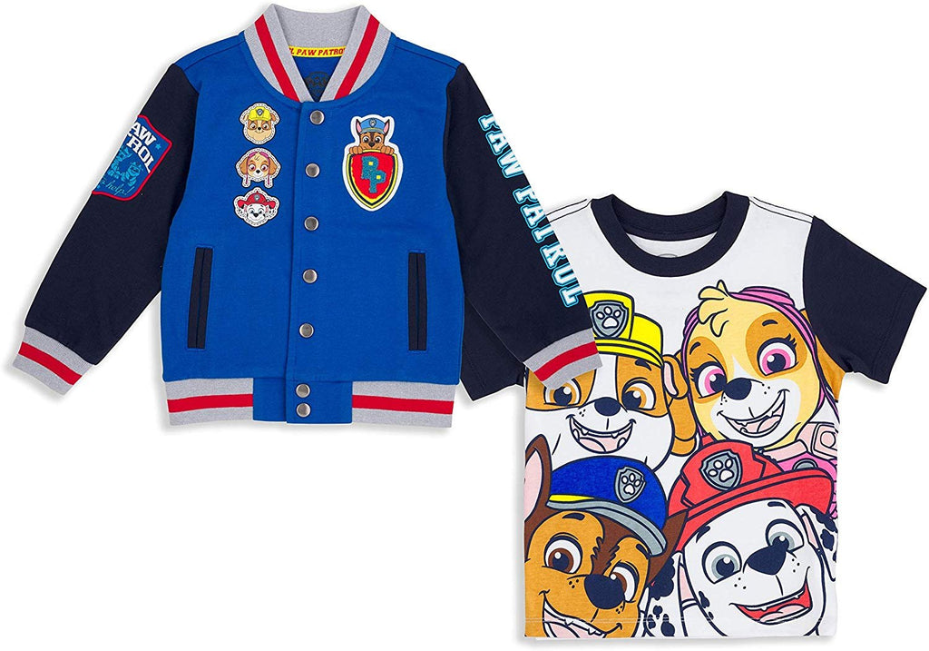Paw Patrol Jacket with Chest Patch and Short Sleeve T-Shirt Combo