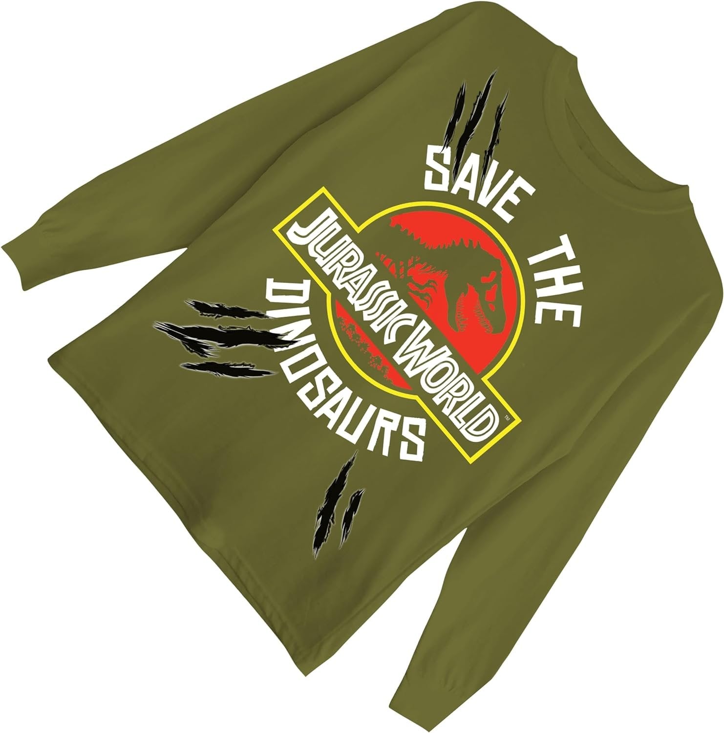 Jurassic Park Boys Jurassic World Long Sleeve Crewneck T-Shirt for Little and Big Boys Sizes 4-20
