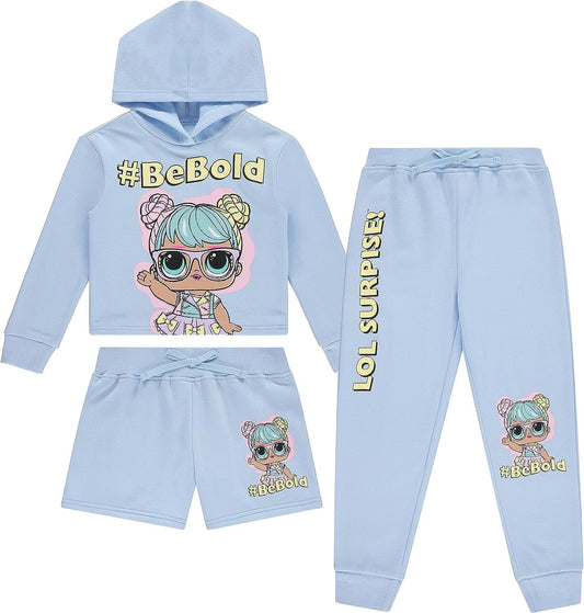 L.O.L. Surprise! Pullover Hoodie,Shorts and Jogger Clothing Set - Sizes 4-16