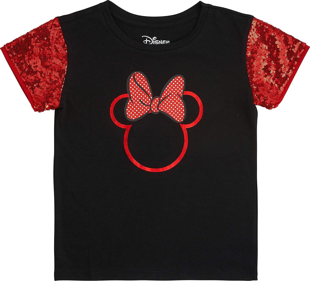 Minnie Mouse Girls' Sequin Short Sleeve T-Shirt - Disney - Girls Sizes 4-16