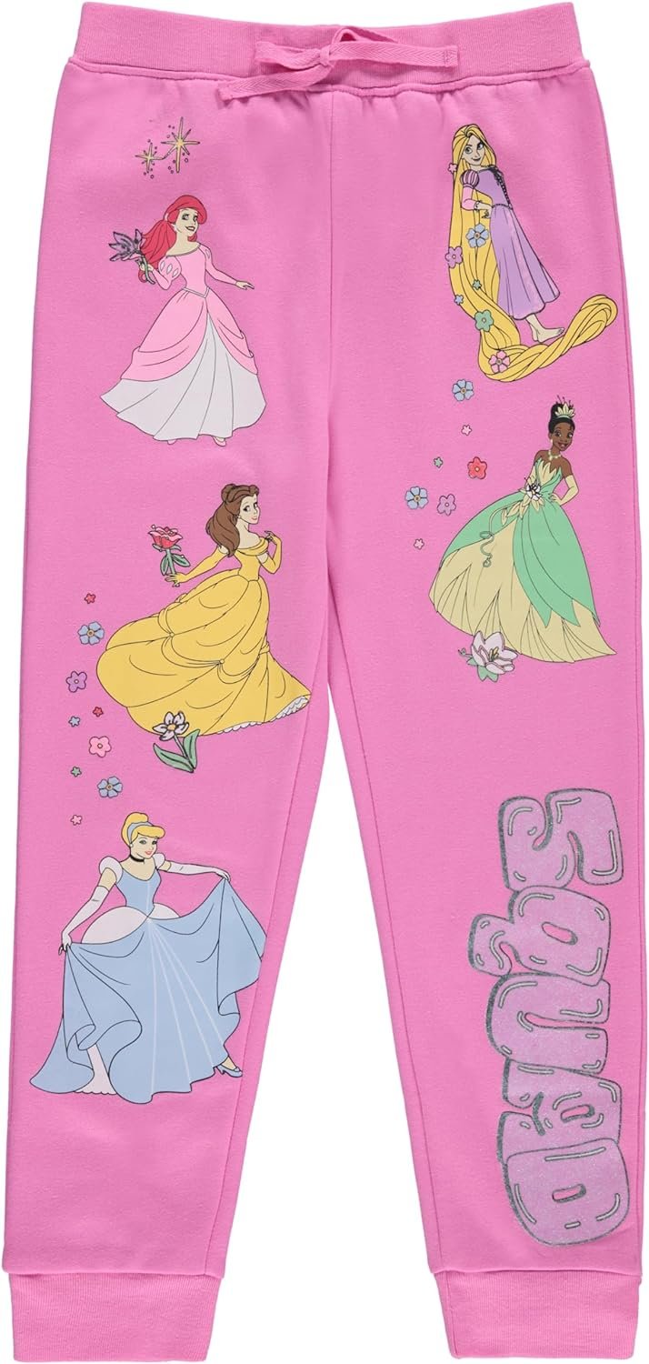 Disney Girls Lilo and Stitch Jogger Sweatpants with Minnie Mouse & Disney Princesses, Little and Big Girls Sizes 4-16