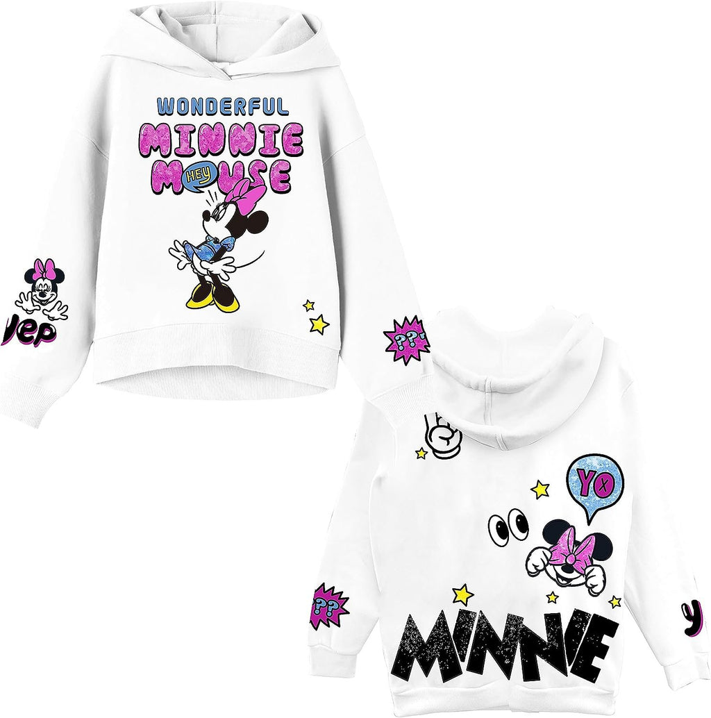 Minnie Mouse Girls Hoodie - Minnie Mouse Skimmer Pullover Hoodie- Sizes 4-16