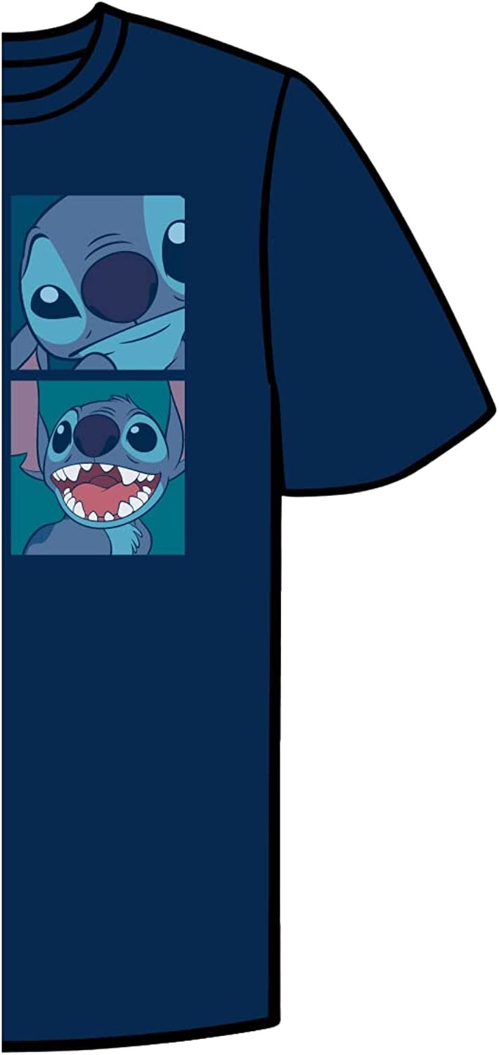 Lilo and Stitch Boys Short Sleeve T-Shirt - Aqua Blue - Sketchy Stitch 626