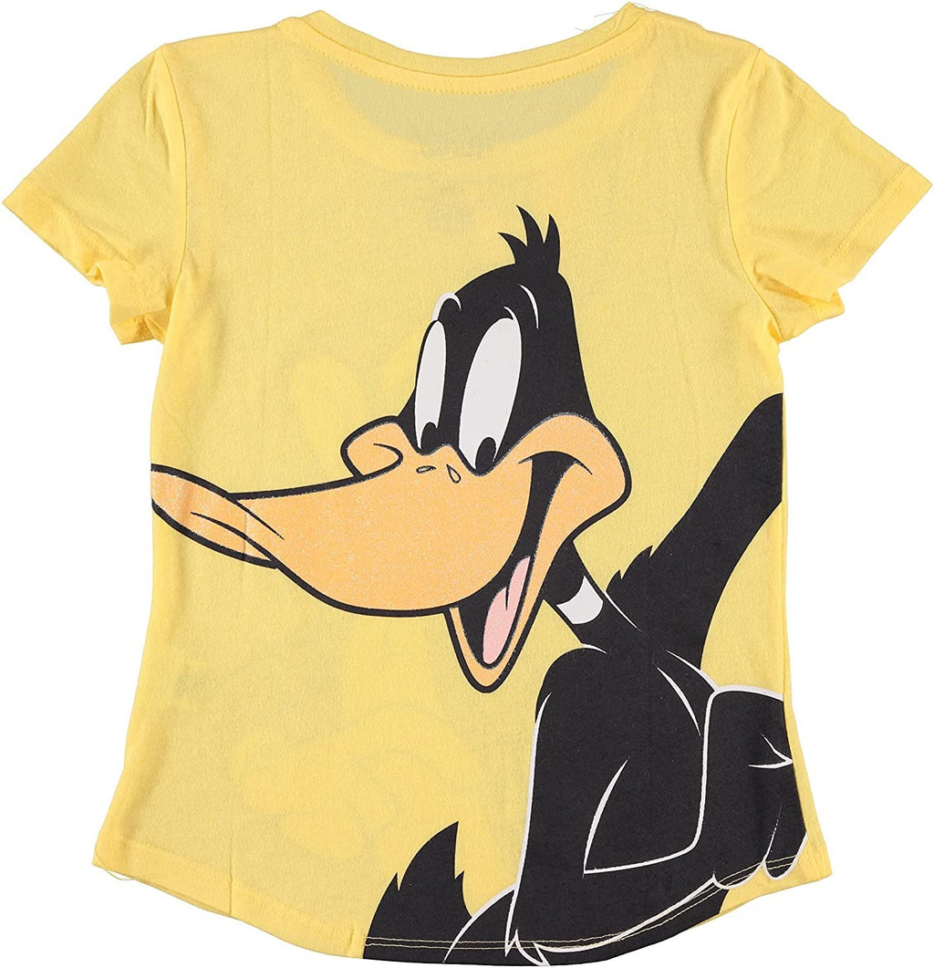 Looney Tunes Girls T-Shirt - Bugs Bunny & Daffy Duck Front & Back Tee, Sizes 4-16