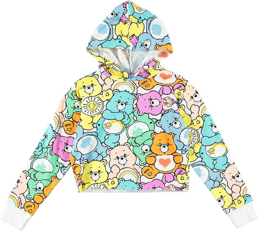 FREEZE Care Bears Girls Hoodie- All Over Print Raw Edge Skimmer Hoodie Sizes 4-20