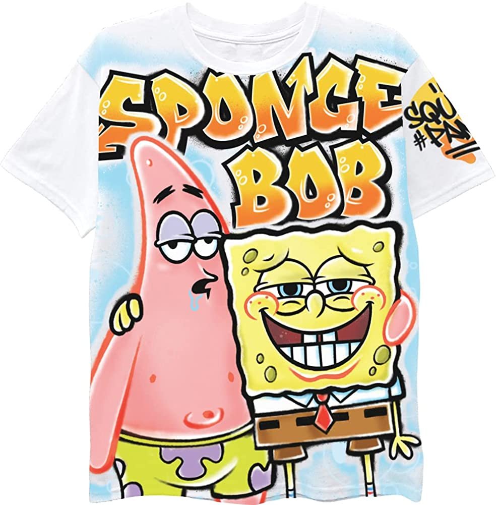 SpongeBob SquarePants Boys Short Sleeve T-Shirt - Spongebob, Patrick, Squidward, Mr Krabs - Nickelodeon - Boys Sizes 4-20
