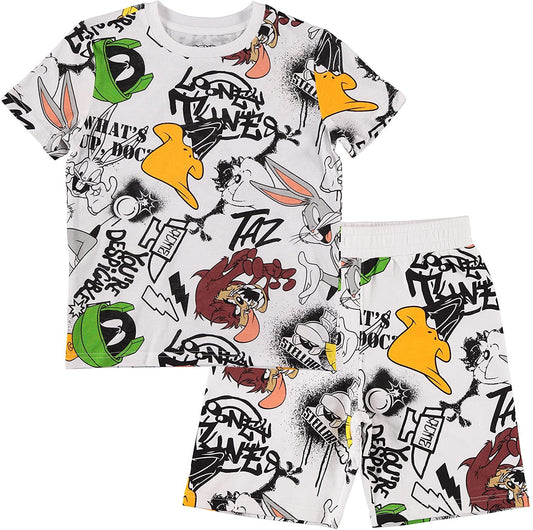 LOONEY TUNES Boys Shorts and T-Shirt Clothing Set - Fun and Colorful 2-Piece Outfit Set - Boys Sizes 4-16