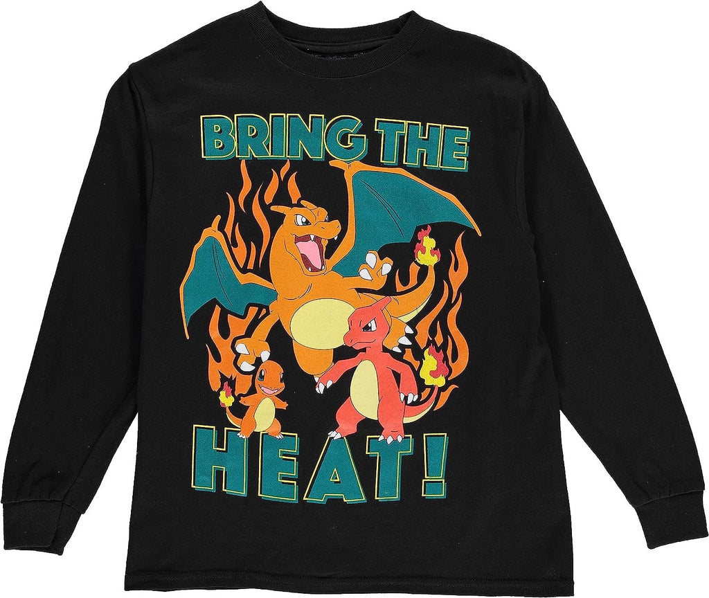 Pokemon Big Boys Charizard Long Sleeve T-Shirt Charizard Team Evolution