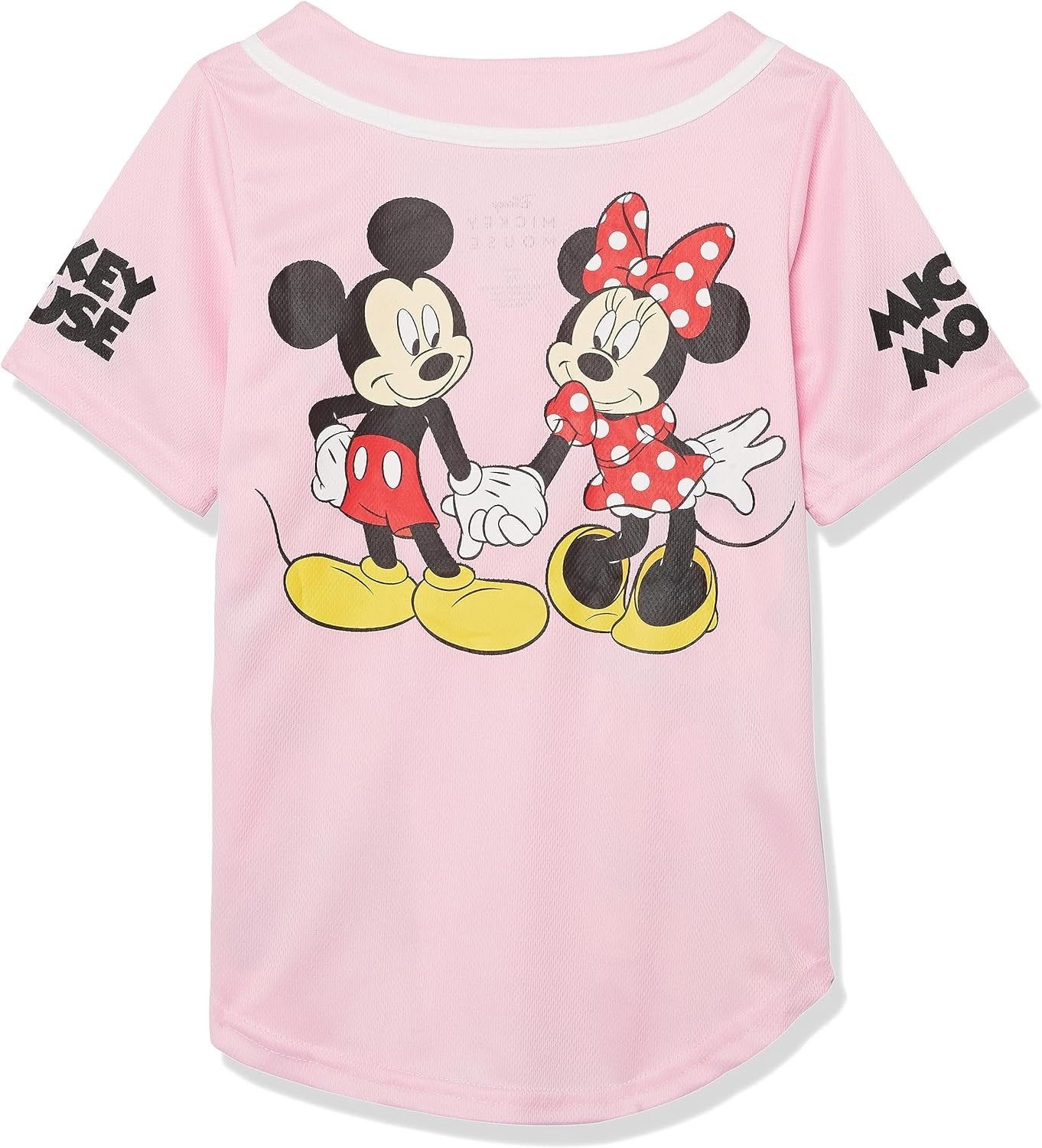Disney Girls Mickey & Minnie Mouse Baseball Jersey-Classic Mesh Button Down Shirt