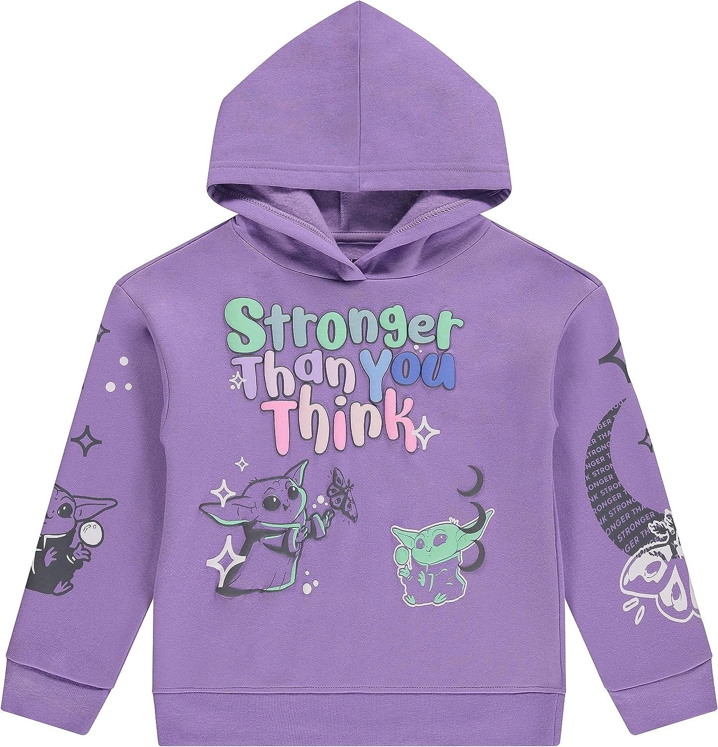 STAR WARS Girls Baby Yoda Clothing Set - Baby Yoda Sweatshirt Hoodie and Jogger - 2-Piece Outfit Set - Sizes 4-16