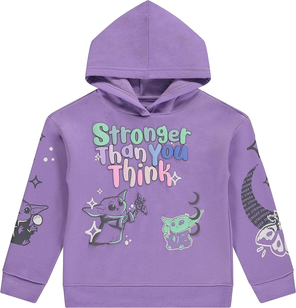 STAR WARS Girls Baby Yoda Clothing Set - Baby Yoda Sweatshirt Hoodie and Jogger - 2-Piece Outfit Set - Sizes 4-16