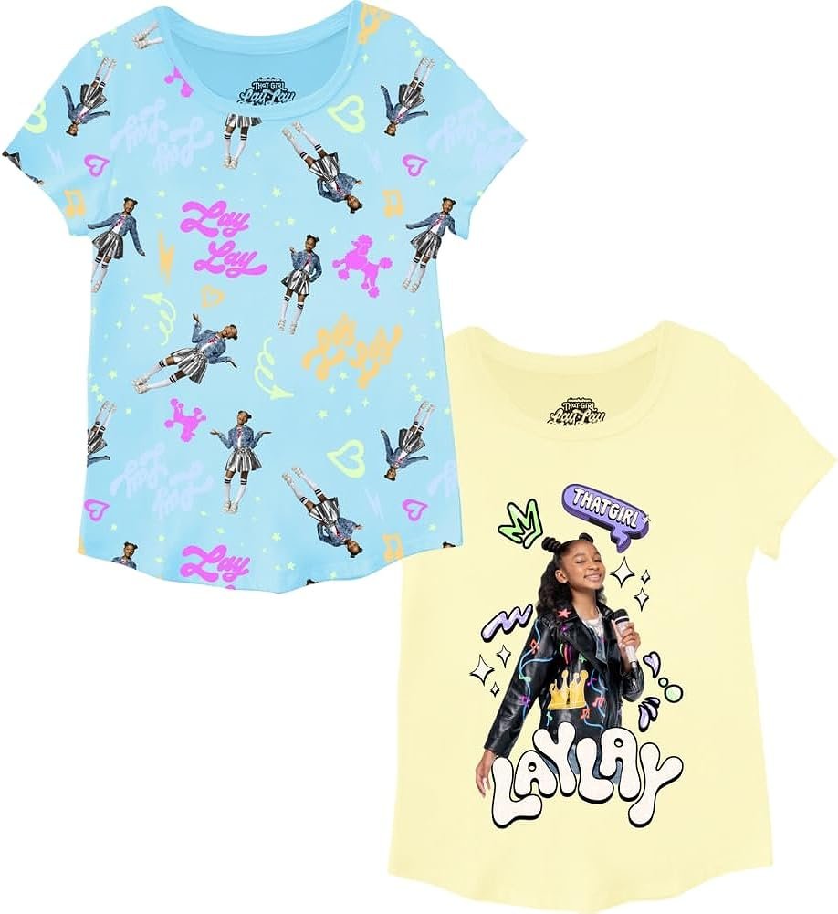 Girls' That Girl Lay Lay T-Shirt - Lay Lay Short Sleeve 2 Pack Bundle T-Shirt Sizes 4-16