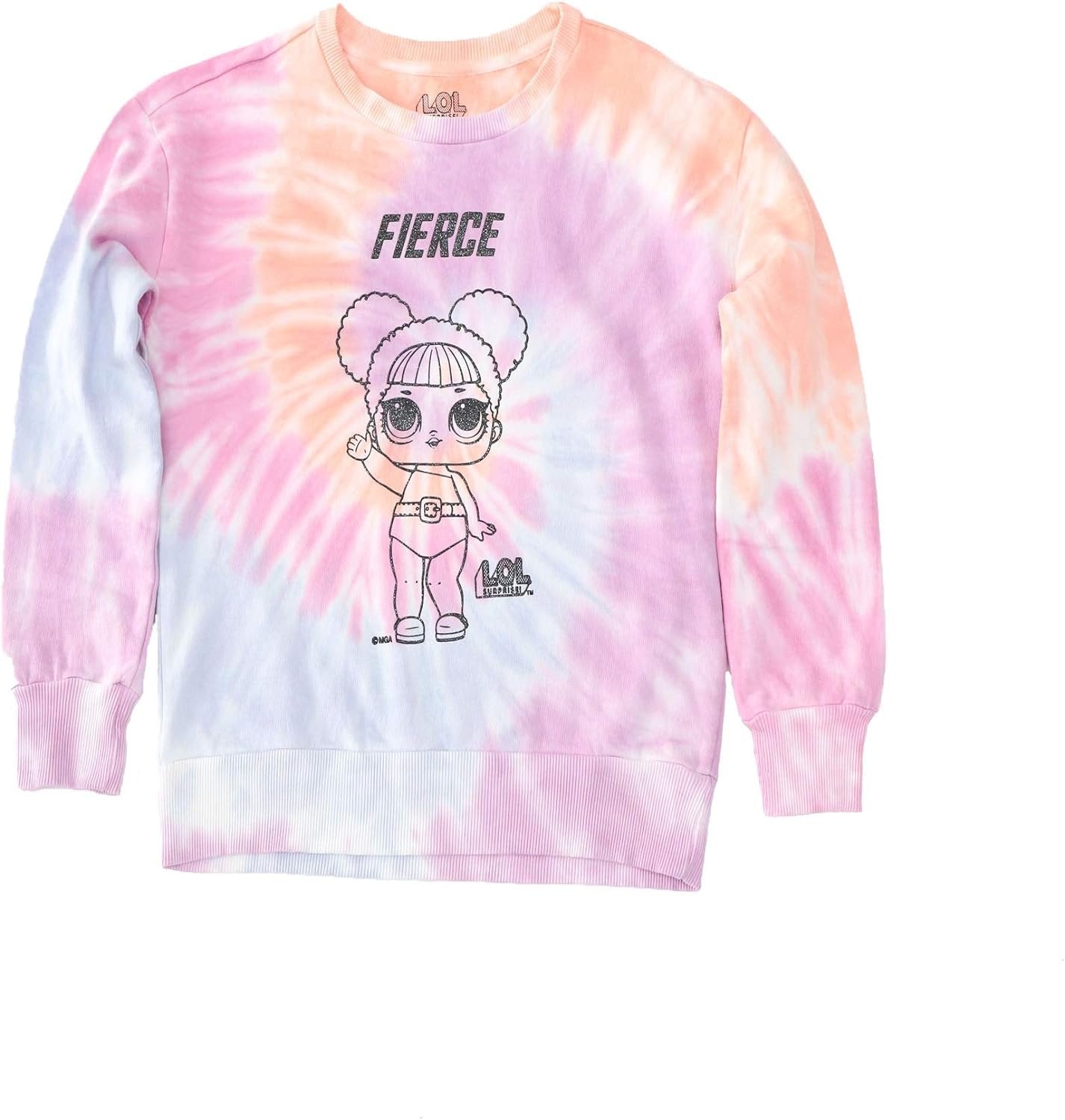 L.O.L. Surprise! Girls Sweatshirt -Jumbo Print and Embroidery Sweater- Sizes 4-16