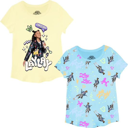 Girls' That Girl Lay Lay T-Shirt - Lay Lay Short Sleeve 2 Pack Bundle T-Shirt Sizes 4-16